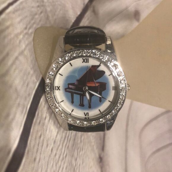Watch With Pleather Band and Piano Face main image 5